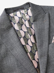 Blue Regular Fit Textured Suit Jacket - Image 9 of 14