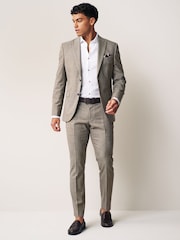 Neutral Slim Textured Suit Jacket - Image 2 of 11