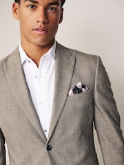 Neutral Slim Textured Suit Jacket - Image 4 of 11