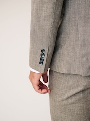 Neutral Slim Textured Suit Jacket - Image 5 of 11