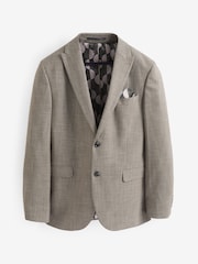 Neutral Slim Textured Suit Jacket - Image 7 of 11
