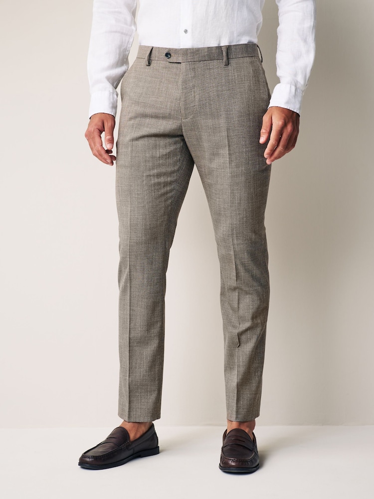 Neutral Slim Textured Suit Trousers - Image 1 of 10 Neutral Slim Textured Suit Trousers - Image 1 of 10