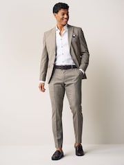 Neutral Slim Textured Suit Trousers - Image 2 of 10