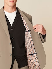 Taupe Skinny Fit Motionflex Stretch Suit: Jacket - Image 5 of 13