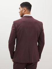 Burgundy Red Skinny Motionflex Stretch Suit: Jacket - Image 3 of 11