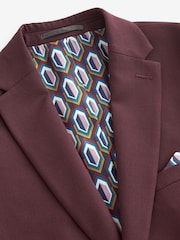 Burgundy Red Skinny Motionflex Stretch Suit: Jacket - Image 6 of 11