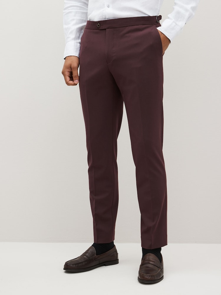 Burgundy Red Skinny Motionflex Stretch Suit: Trousers - Image 1 of 11