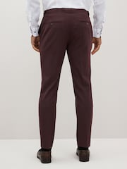 Burgundy Red Skinny Motionflex Stretch Suit: Trousers - Image 2 of 11