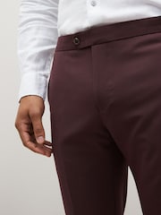 Burgundy Red Skinny Motionflex Stretch Suit: Trousers - Image 4 of 11