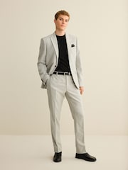 Hellgrau - Regulär - Slim Fit Anzug aus Donegal-Wolle: Jacke - Bild 2 von 13
