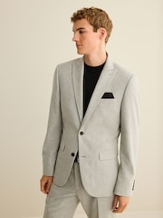 Hellgrau - Regulär - Slim Fit Anzug aus Donegal-Wolle: Jacke - Bild 3 von 13