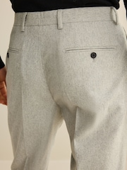 Light Grey Slim Fit Slim Fit Wool Blend Donegal Suit Trousers - Image 7 of 11