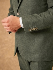 Green Slim Fit Trimmed Donegal Suit: Jacket - Image 10 of 16