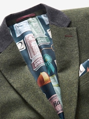 Green Slim Fit Trimmed Donegal Suit: Jacket - Image 12 of 16