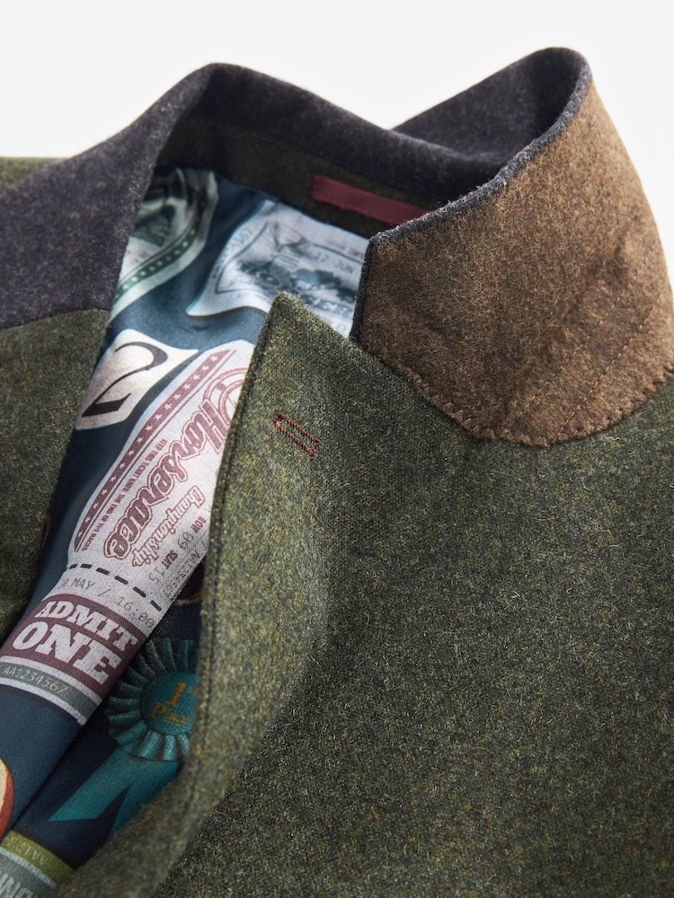 Green Slim Fit Trimmed Donegal Suit: Jacket - Image 13 of 16