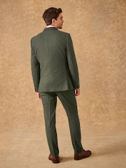 Green Slim Fit Trimmed Donegal Suit: Jacket - Image 3 of 16