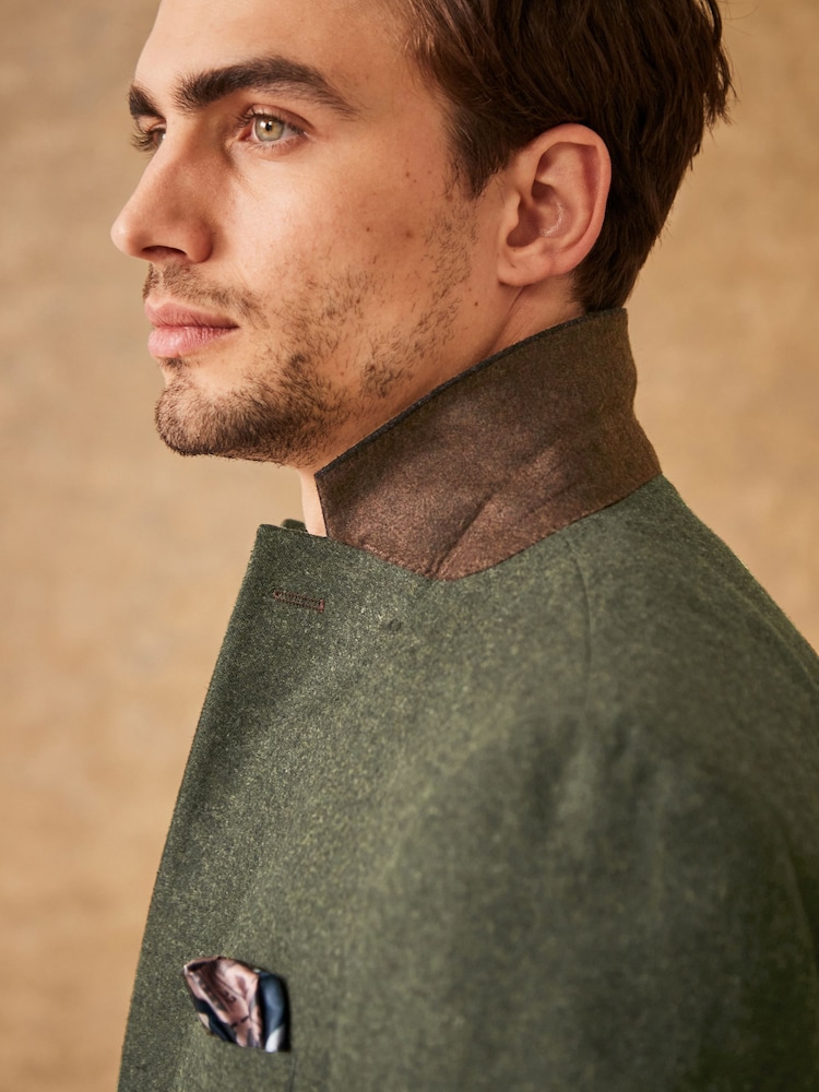 Green Slim Fit Trimmed Donegal Suit: Jacket - Image 6 of 16