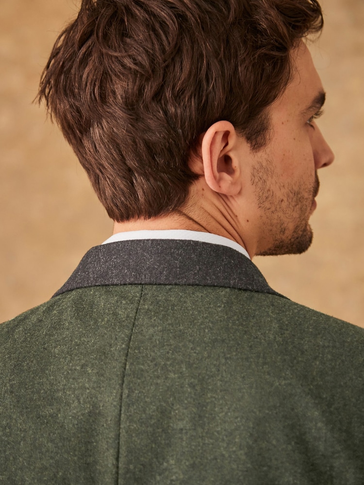 Green Slim Fit Trimmed Donegal Suit: Jacket - Image 7 of 16