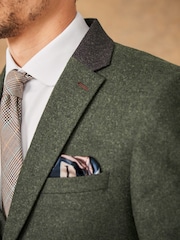 Green Slim Fit Trimmed Donegal Suit: Jacket - Image 8 of 16