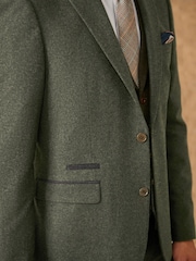 Green Slim Fit Trimmed Donegal Suit: Jacket - Image 9 of 16