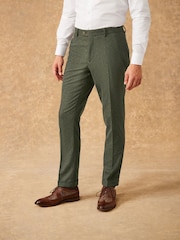 Green Slim Fit Trimmed Donegal Suit: Trousers - Image 1 of 10