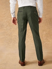 Green Slim Fit Trimmed Donegal Suit: Trousers - Image 3 of 10