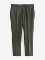 Green Slim Fit Trimmed Donegal Suit: Trousers - Image 6 of 10