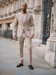 Stone Slim Fit Wool Donegal Suit Jacket - Image 1 of 9