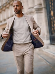 Stone Slim Fit Wool Donegal Suit Jacket - Image 2 of 9