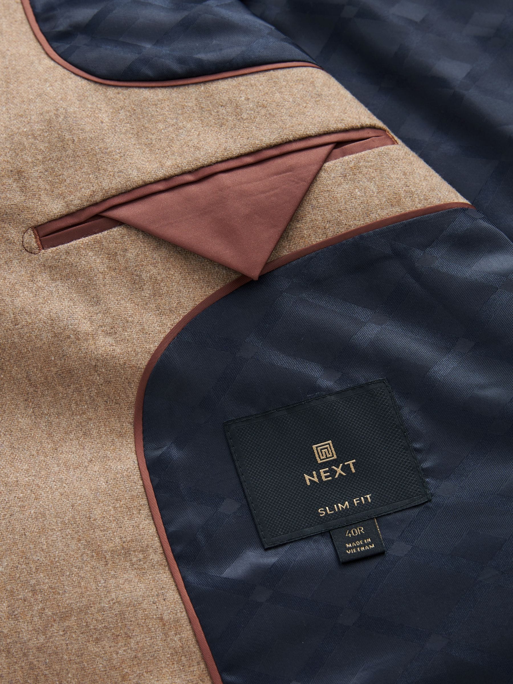 Buy Stone Slim Fit Wool Donegal Suit Jacket from Next Oman