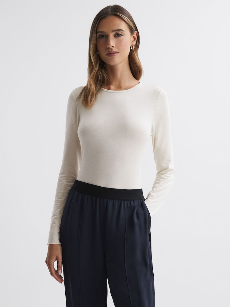 Reiss Ivory Ester Long Sleeve Bodysuit - Image 1 of 4