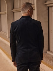 Blue Slim Fit Corduroy Suit Jacket - Image 2 of 11