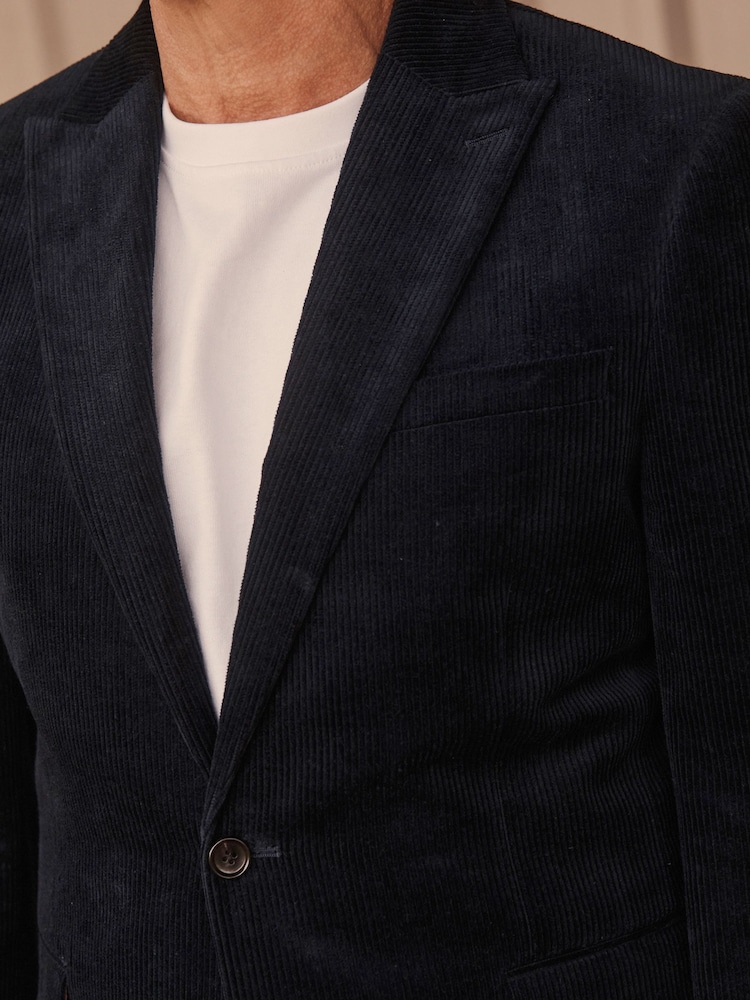 Mavi - Slim Fit Kadife Takım Elbise Ceket - Image 4 of 11