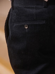 Navy Blue Relaxed Fit 100% Cotton Corduroy Suit Trousers - Image 6 of 11