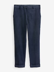 Navy Blue Relaxed Fit 100% Cotton Corduroy Suit Trousers - Image 7 of 11