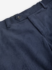 Navy Blue Relaxed Fit 100% Cotton Corduroy Suit Trousers - Image 8 of 11