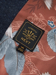 Navy Blue Regular Fit Nova Fides Italian Fabric Herringbone Textured Wool Content Suit Waistcoat - Image 8 of 10