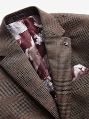 Brown Slim Check Suit: Jacket - Image 11 of 14