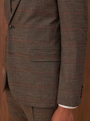 Brown Slim Check Suit: Jacket - Image 7 of 14