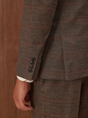 Brown Slim Check Suit: Jacket - Image 8 of 14