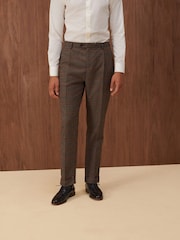 Brown Slim Check Suit Trousers - Image 1 of 11