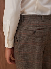 Brown Slim Check Suit Trousers - Image 4 of 11