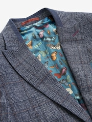 Marineblau/blau - Karierter paspelierter Anzug im Slim Fit: Sakko - Image 10 of 13