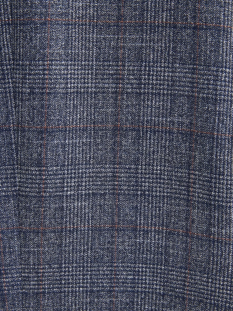 Marineblau/blau - Karierter paspelierter Anzug im Slim Fit: Sakko - Image 13 of 13