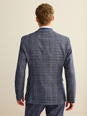 Marineblau/blau - Karierter paspelierter Anzug im Slim Fit: Sakko - Image 3 of 13