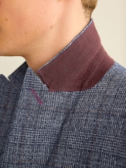 Marineblau/blau - Karierter paspelierter Anzug im Slim Fit: Sakko - Image 7 of 13