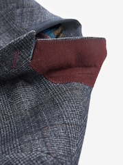 Marineblau/blau - Karierter paspelierter Anzug im Slim Fit: Sakko - Image 9 of 13