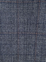 Navy Blue Slim Fit Trimmed Check Waistcoat - Image 8 of 12