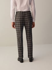 Grey Slim Fit Trimmed Check Suit: Trousers - Image 3 of 10