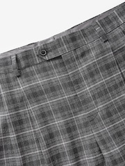 Grey Slim Fit Trimmed Check Suit: Trousers - Image 7 of 10